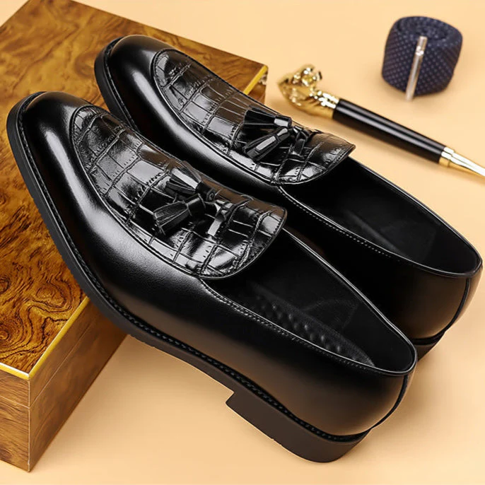 Belforte Croc-Embossed Tassel Loafer - Image 10