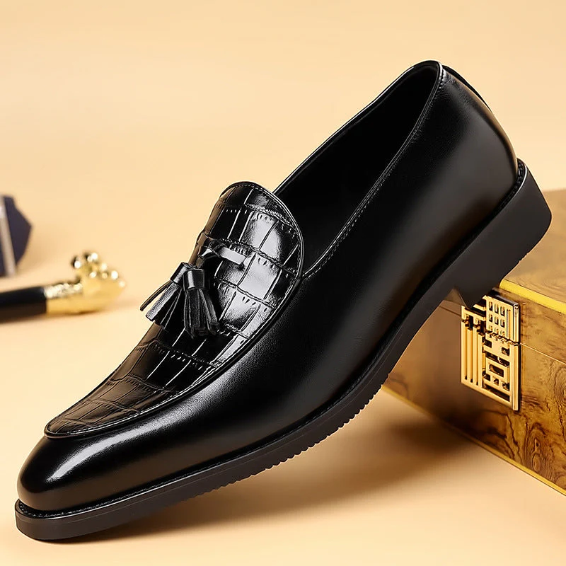 Belforte Croc-Embossed Tassel Loafer - Image 11