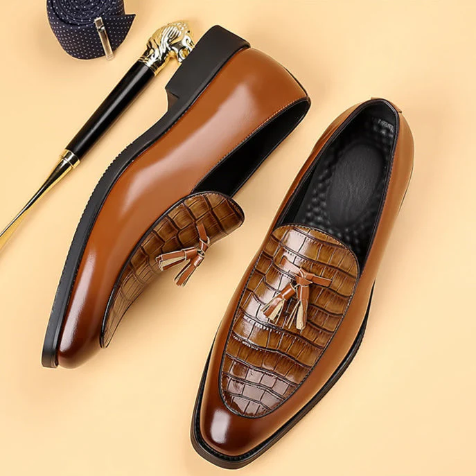 Belforte Croc-Embossed Tassel Loafer - Image 2