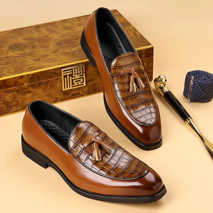 Belforte Croc-Embossed Tassel Loafer - Image 4