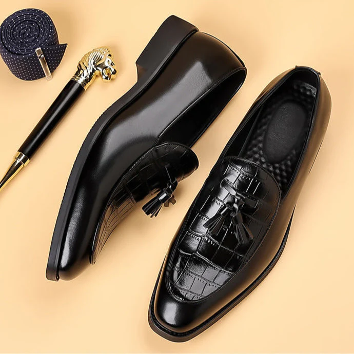Belforte Croc-Embossed Tassel Loafer - Image 5