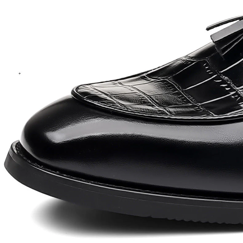 Belforte Croc-Embossed Tassel Loafer - Image 8