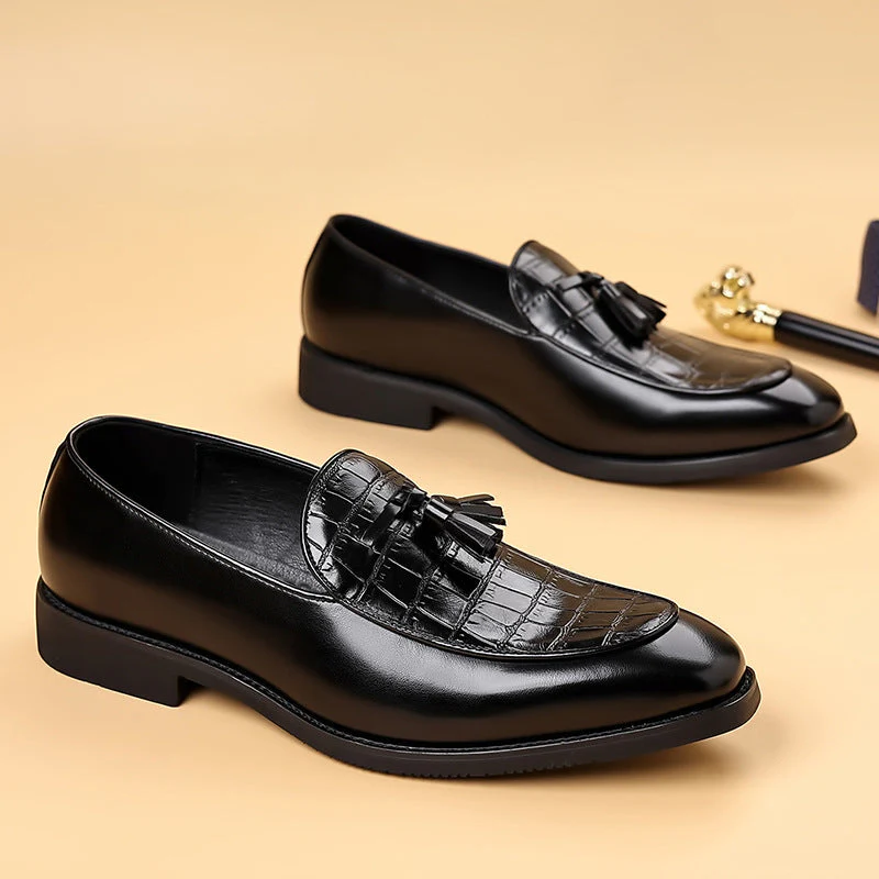 Belforte Croc-Embossed Tassel Loafer - Image 9