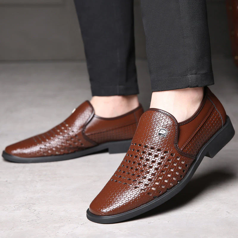 Carrington Perforated Leather Loafers - Image 3
