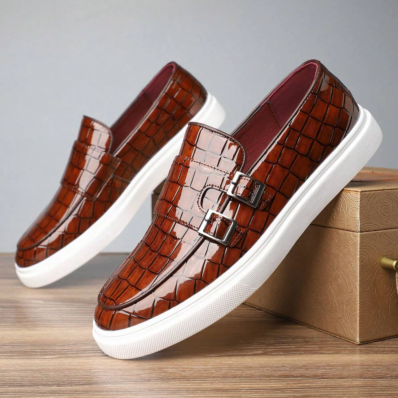Cavallo Embossed Leather Sneakers - Image 9