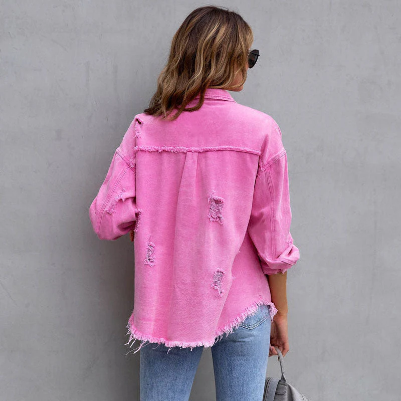 Celeste Distressed Denim Jacket - Image 2