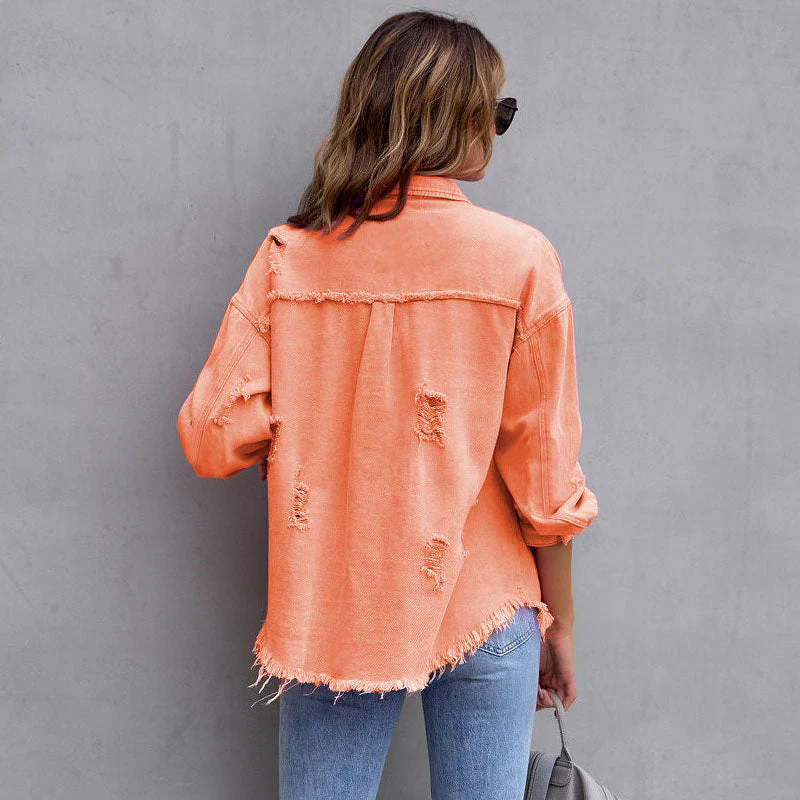 Celeste Distressed Denim Jacket - Image 3