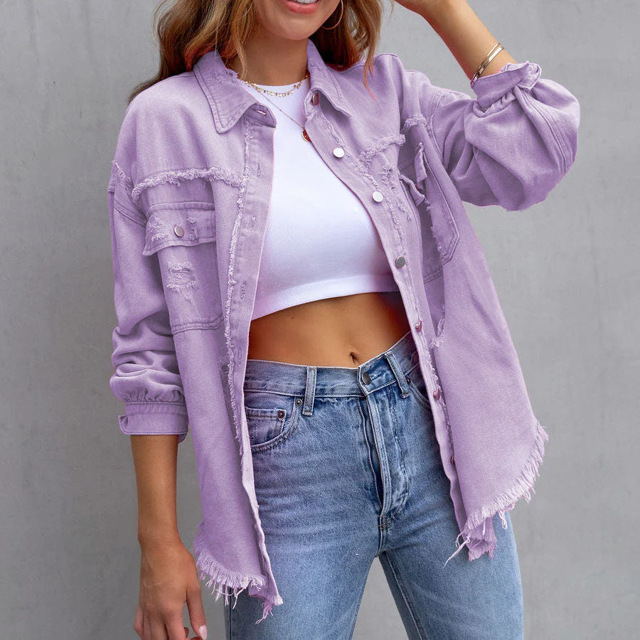 Celeste Distressed Denim Jacket - Image 4
