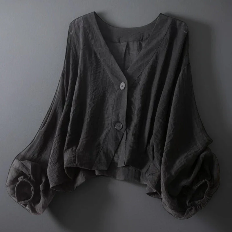 Céline Draped Linen Top - Image 4