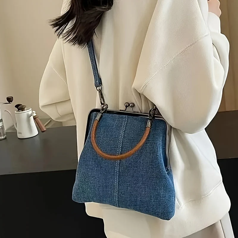 Urban Stitch Denim Shoulder-Bag - Image 5