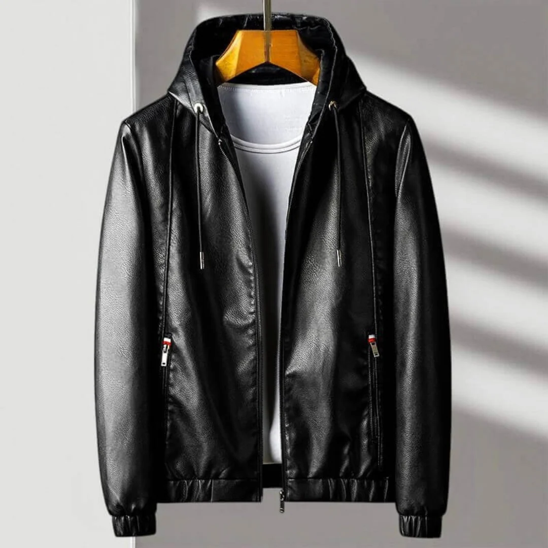 Kensley Hooded Leather Jacket - Image 3