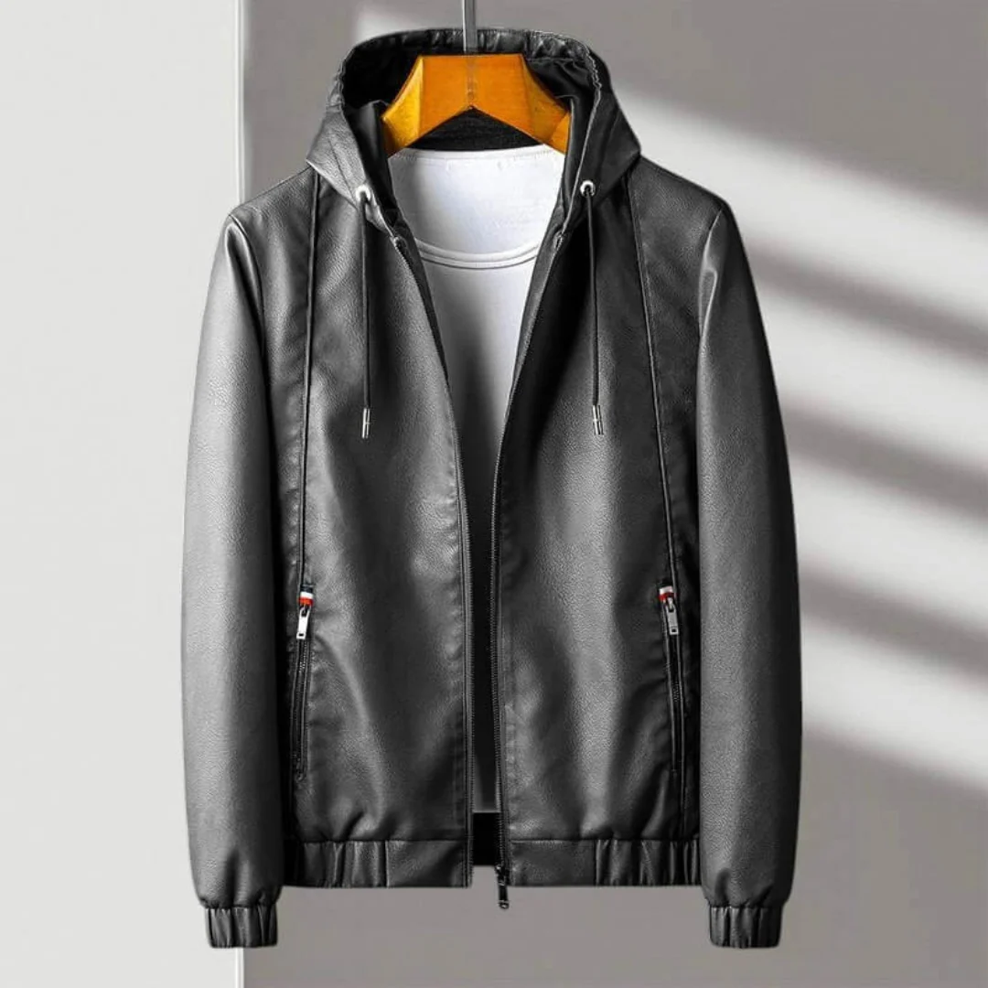 Kensley Hooded Leather Jacket - Image 4