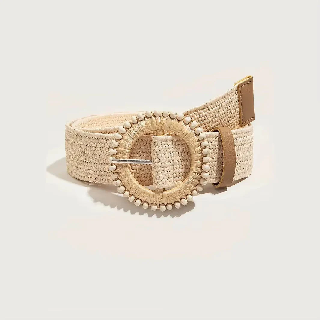 Marais Circle Raffia Belt - Image 7