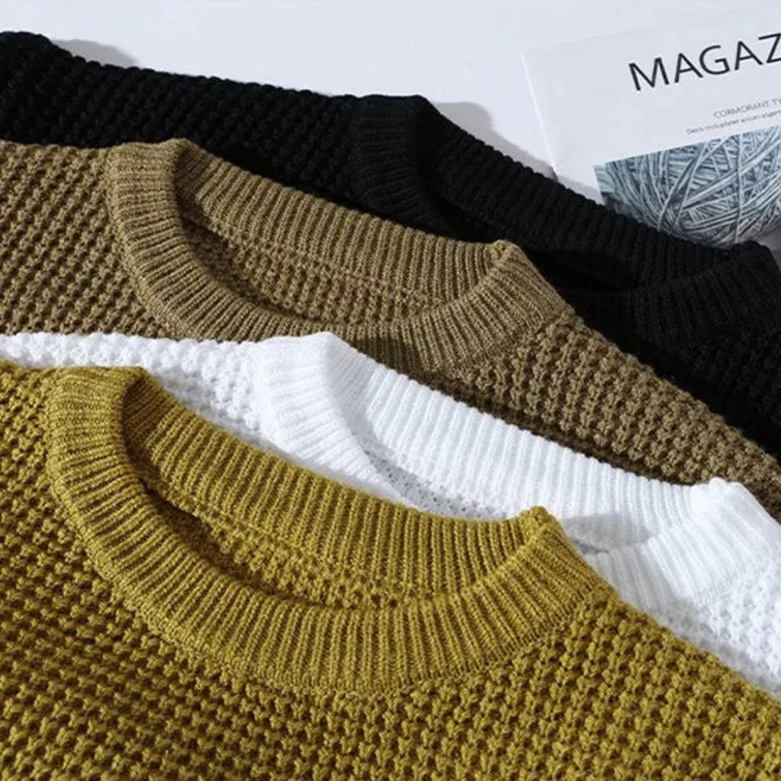 Marcello Waffle Crewneck Sweater - Image 4