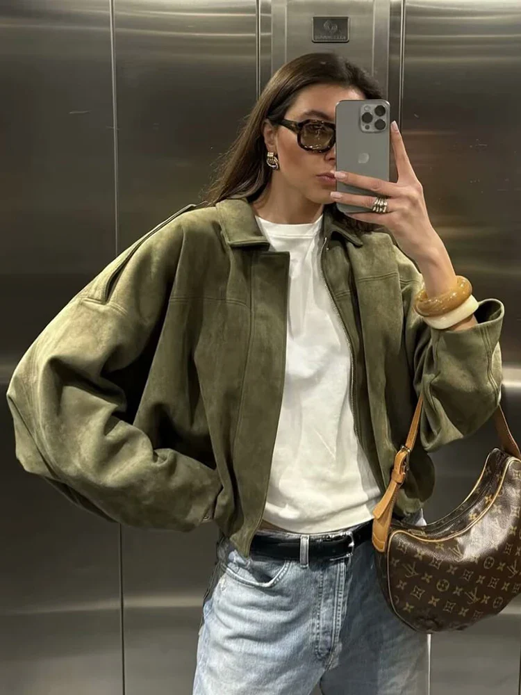 Maribel Soft Suede Bomber - Image 3