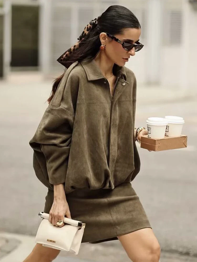 Maribel Soft Suede Bomber - Image 5