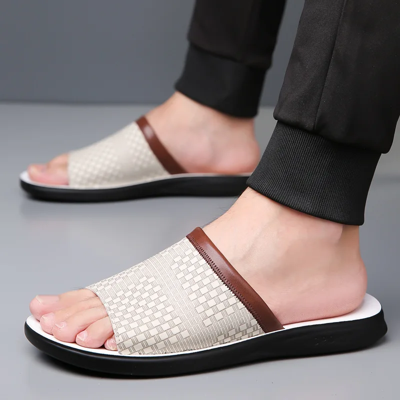 Monaco Woven Leather Slide - Image 4