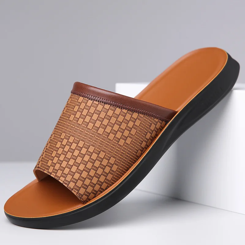 Monaco Woven Leather Slide - Image 9
