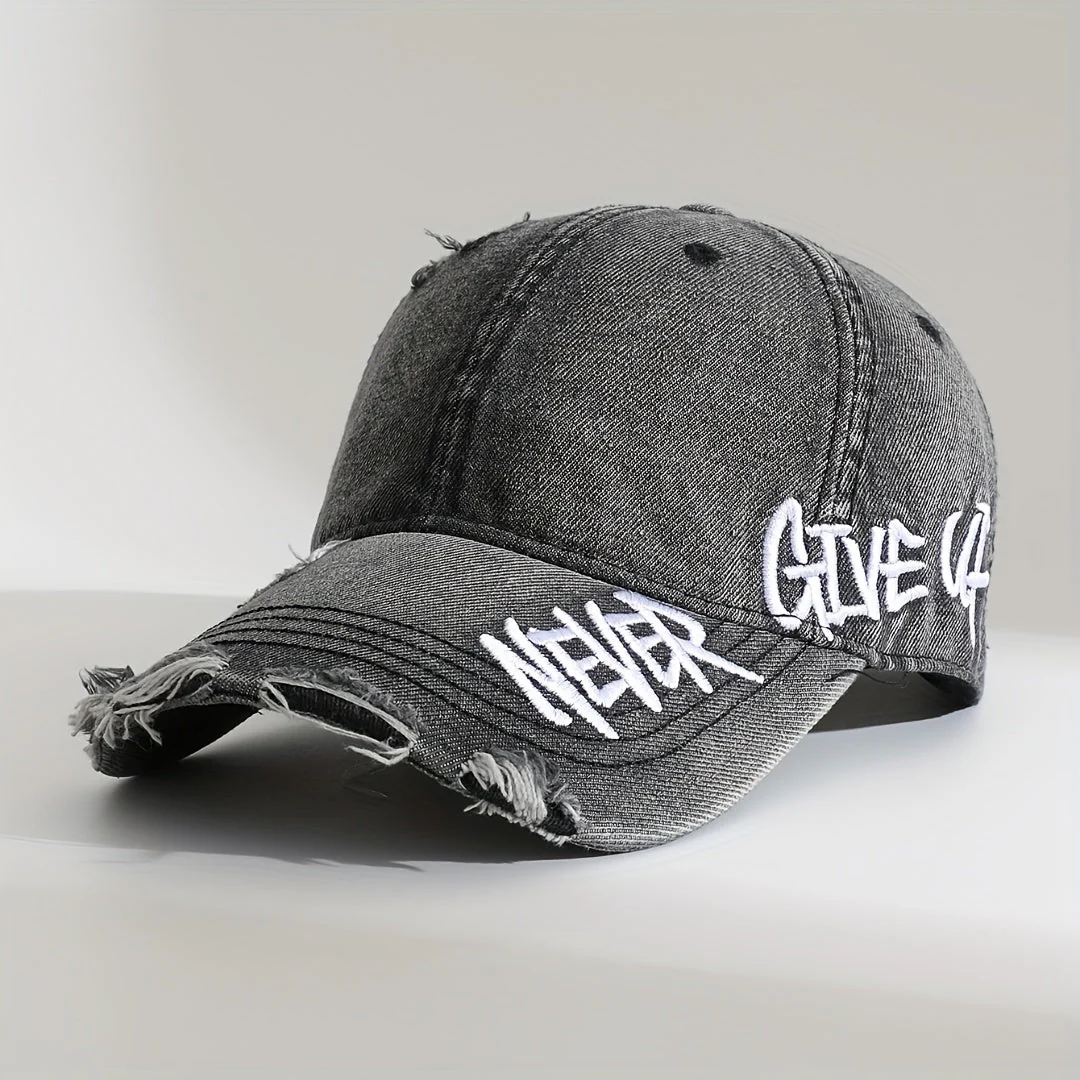Never Give Up Distressed Cap - Image 4