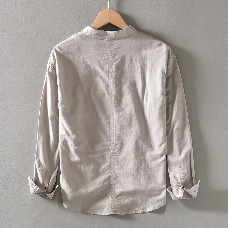 The Alaric | Pure Linen Henley Shirt - Image 2