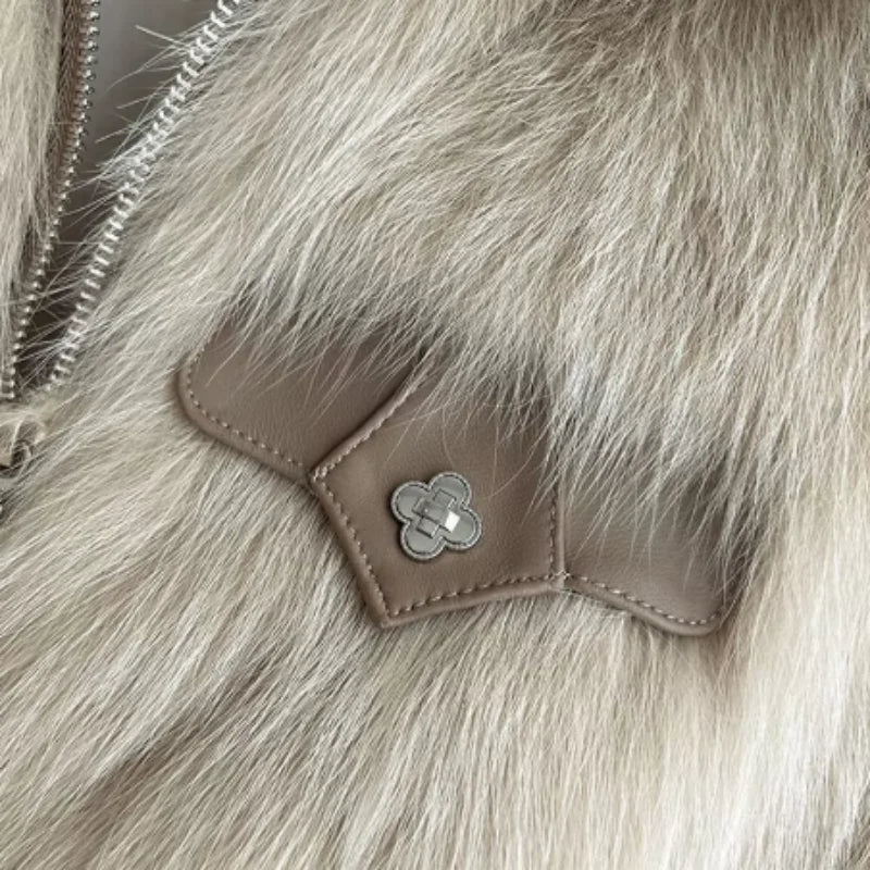 Veloura Faux Fur Cropped Jacket - Image 3