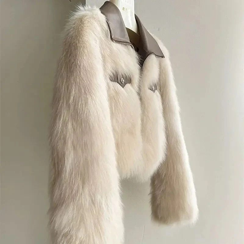 Veloura Faux Fur Cropped Jacket - Image 4
